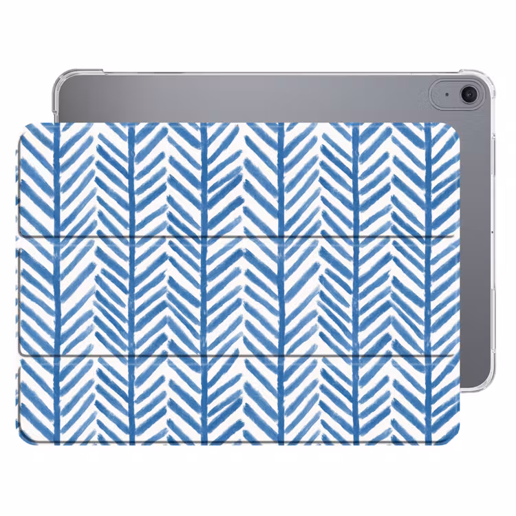 iPad hoes - Patroon - Streep - Blauw — 1