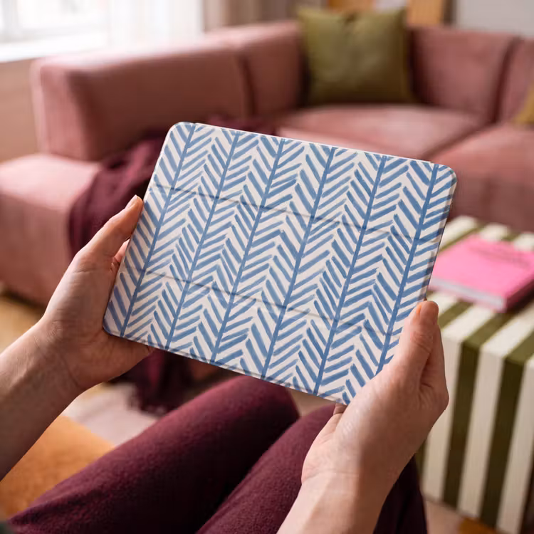 iPad hoes - Patroon - Streep - Blauw — 4