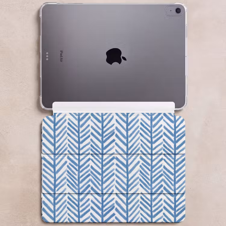 iPad hoes - Patroon - Streep - Blauw — 6