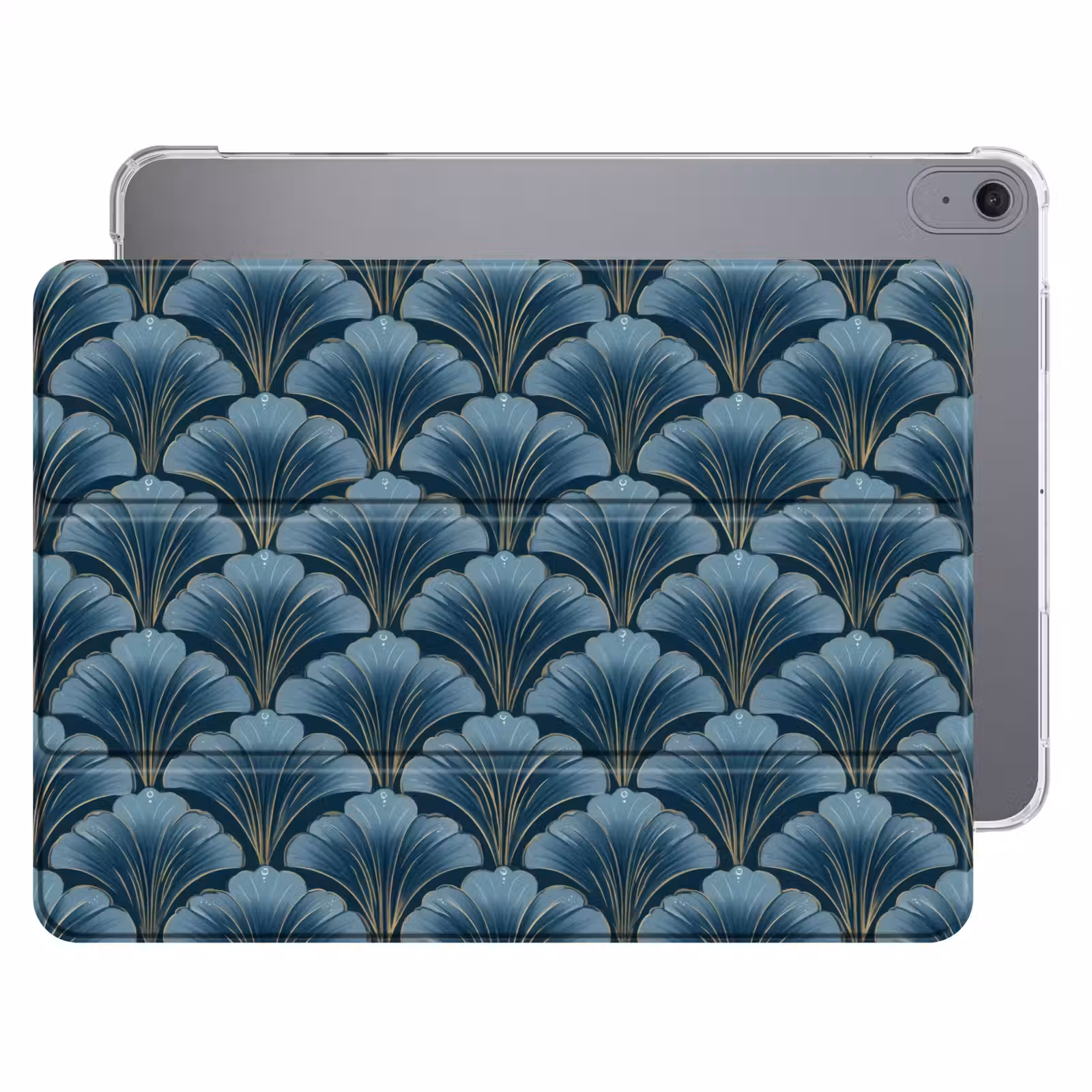 iPad hoes - Patroon - Ginkgoblad - Blauw — 1