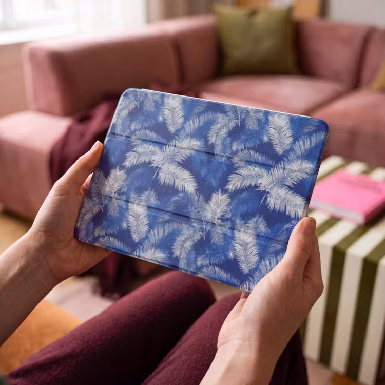 iPad hoes - Palmblad - Patroon - Blauw — 4