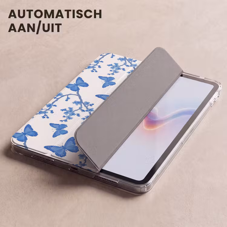 iPad hoes - Vlinder - Bloemen - Blauw — 5