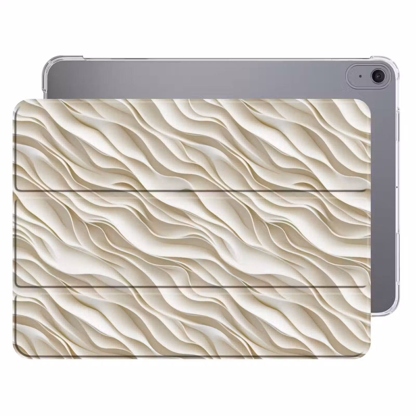 iPad hoes - Golven - Wit - Minimalistisch — 1