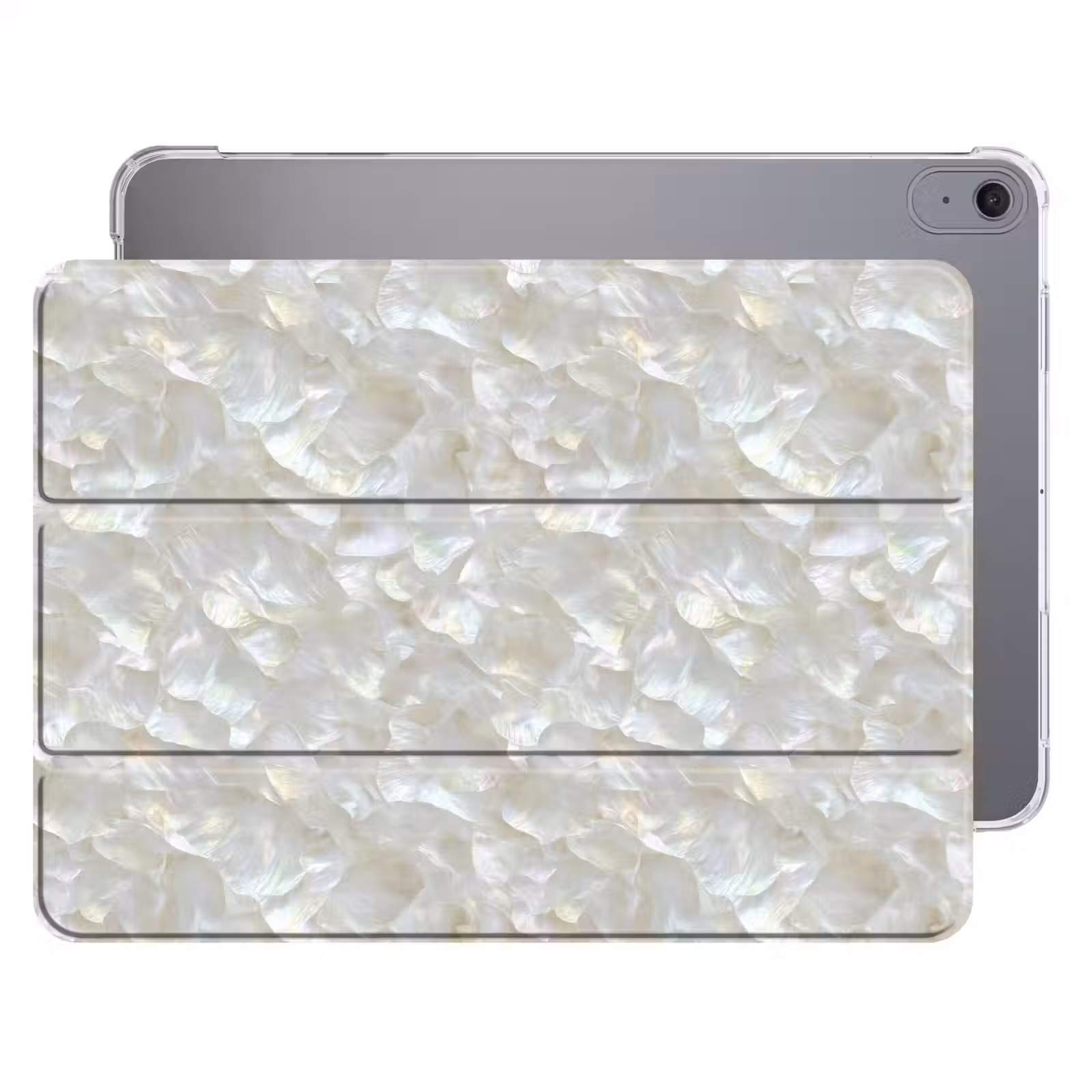 iPad hoes - Parelmoerglans - Wit - Schelp — 1