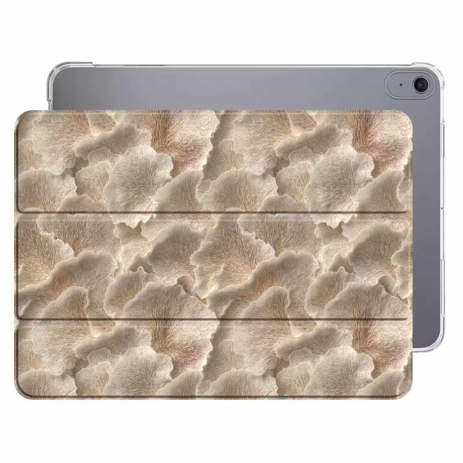 iPad hoes - Waaierstructuren - Beige - Vezeltextuur — 1