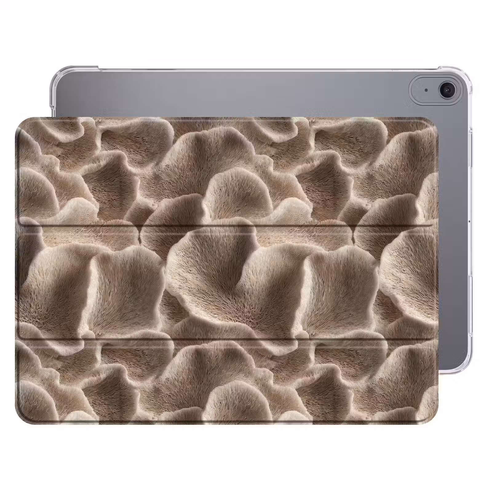 iPad hoes - Waaiervorm - Beige - Vezel textuur — 1