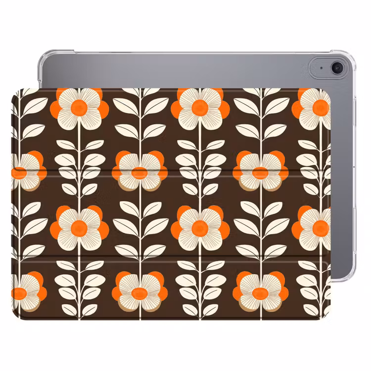 iPad hoes - Bloemen - Retro - Bruin — 1