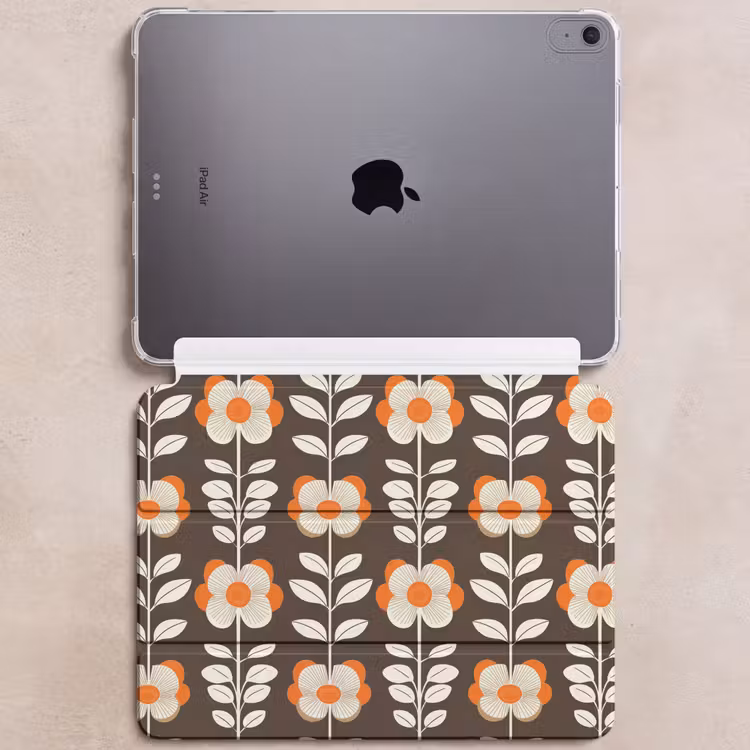 iPad hoes - Bloemen - Retro - Bruin — 6