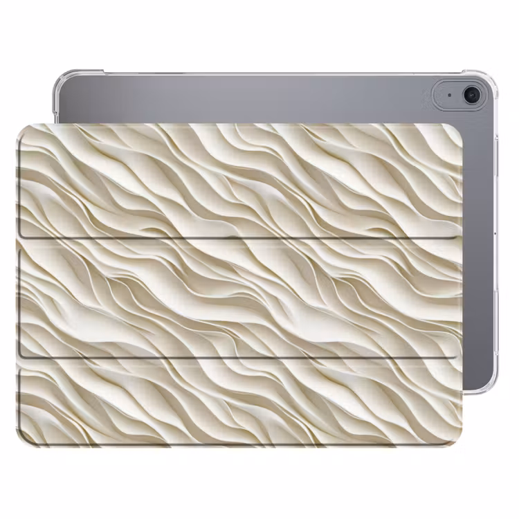 iPad hoes - Golven - Wit - Minimalistisch — 1