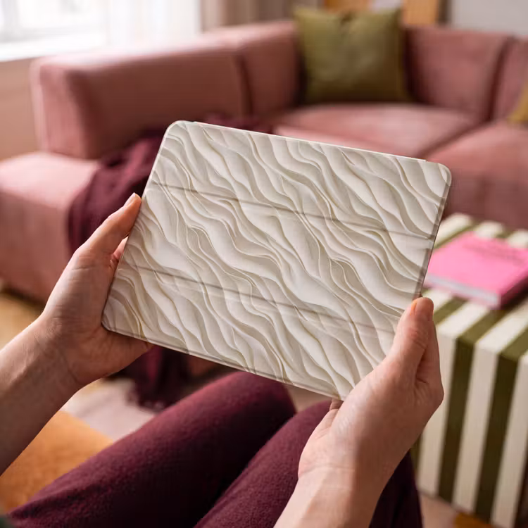 iPad hoes - Golven - Wit - Minimalistisch — 4