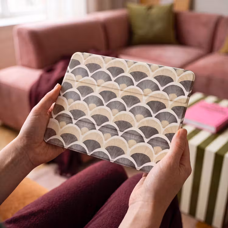 iPad hoes - Waaier - Patroon - Zwart - Beige — 4