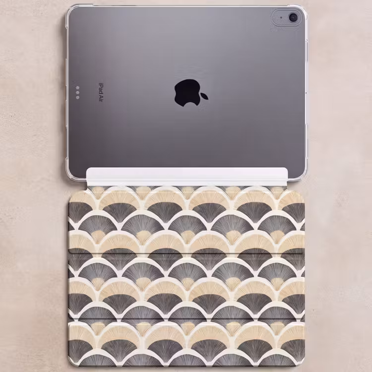 iPad hoes - Waaier - Patroon - Zwart - Beige — 6