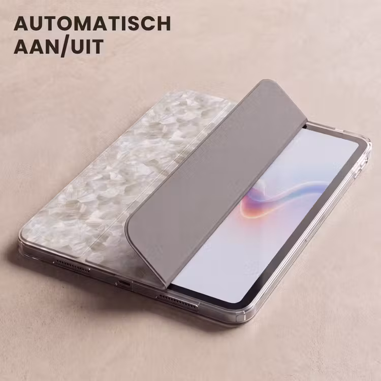 iPad hoes - Wit - Penseelstreken - Reliëfeffect — 5