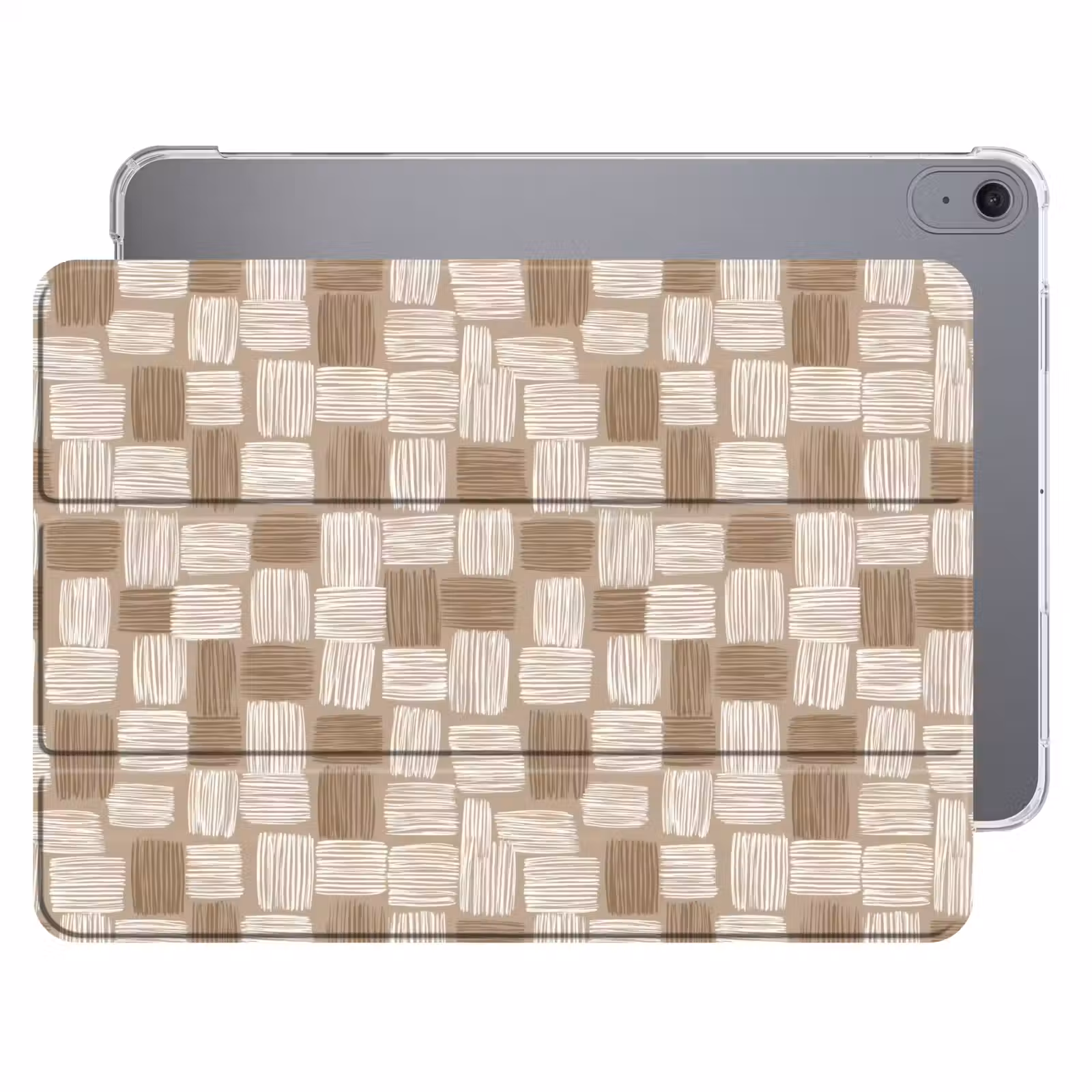 iPad hoes - Blok - Patroon - Bruin — 1