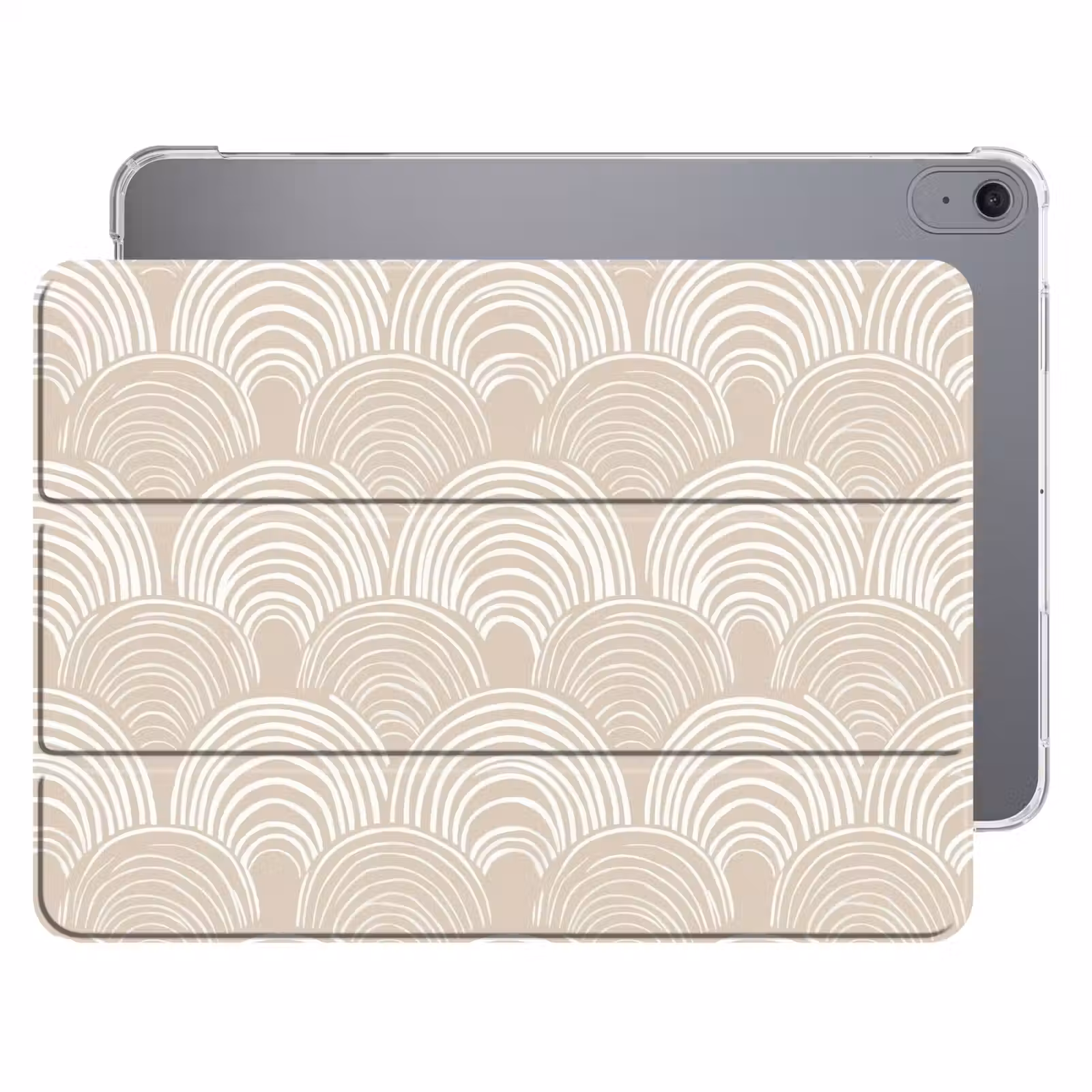 iPad hoes - Golven - Structuur - Beige — 1