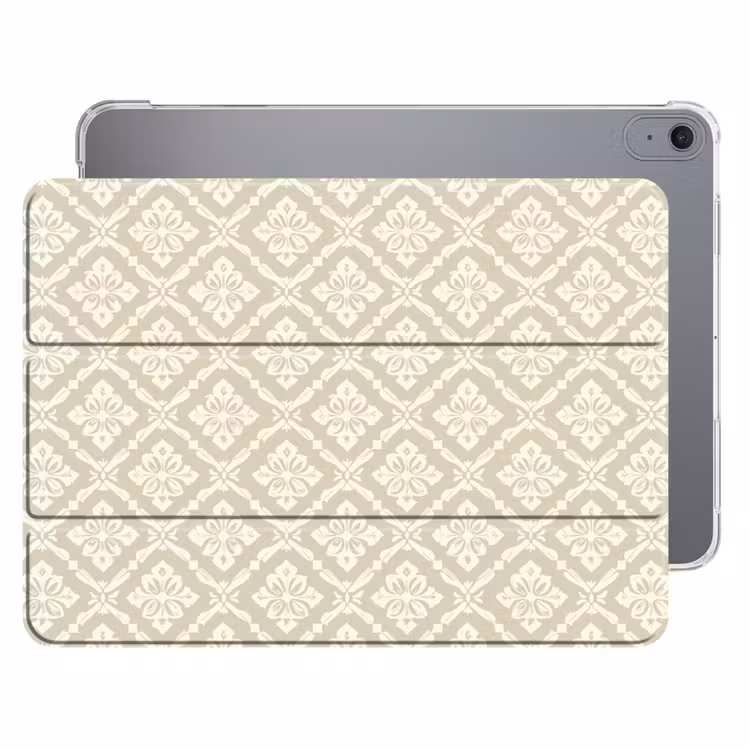 iPad hoes - Floraal - Ornament - Beige — 1