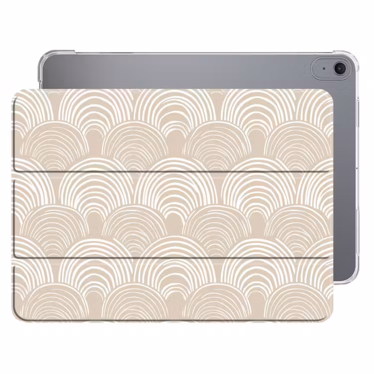 iPad hoes - Golven - Structuur - Beige — 1