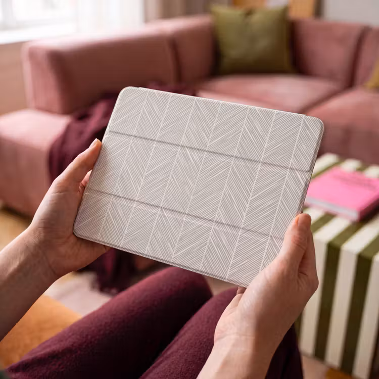 iPad hoes - Klassiek - Visgraat - Grijs — 4