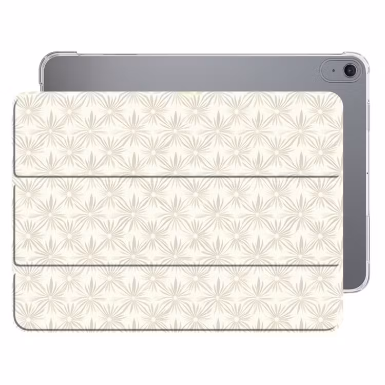 iPad hoes - Patroon - Bloemen - Beige — 1