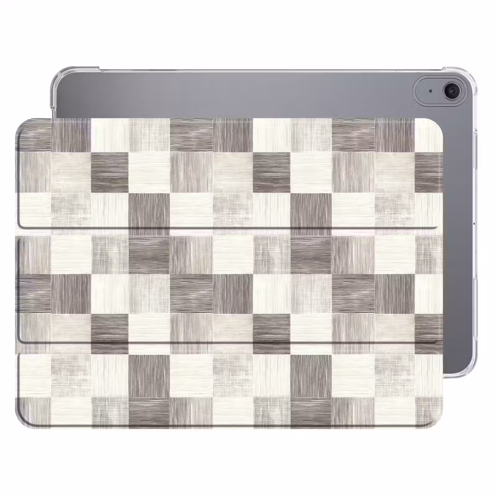 iPad hoes - Patroon - Dambord - Houtnerf — 1
