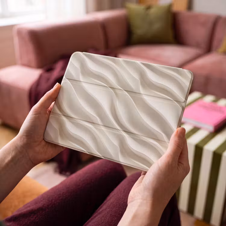 iPad hoes - Diagonaal - Golven - Crème — 4