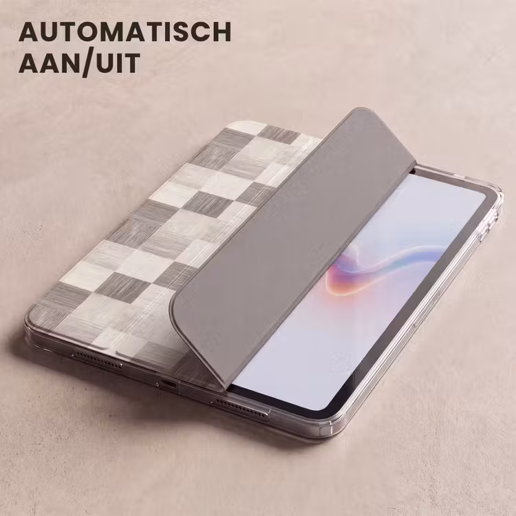 iPad hoes - Patroon - Dambord - Houtnerf — 5