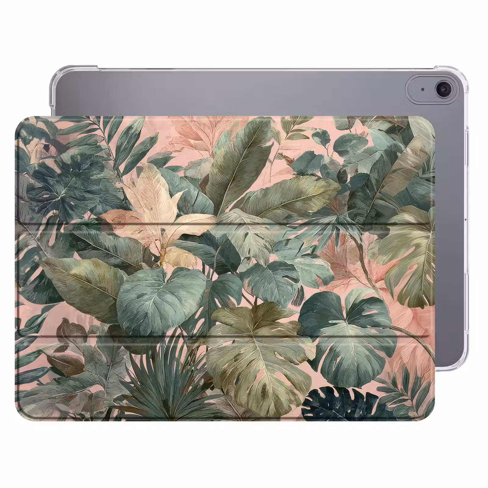 iPad hoes - Compositie van bladeren - Groen - Roze — 1