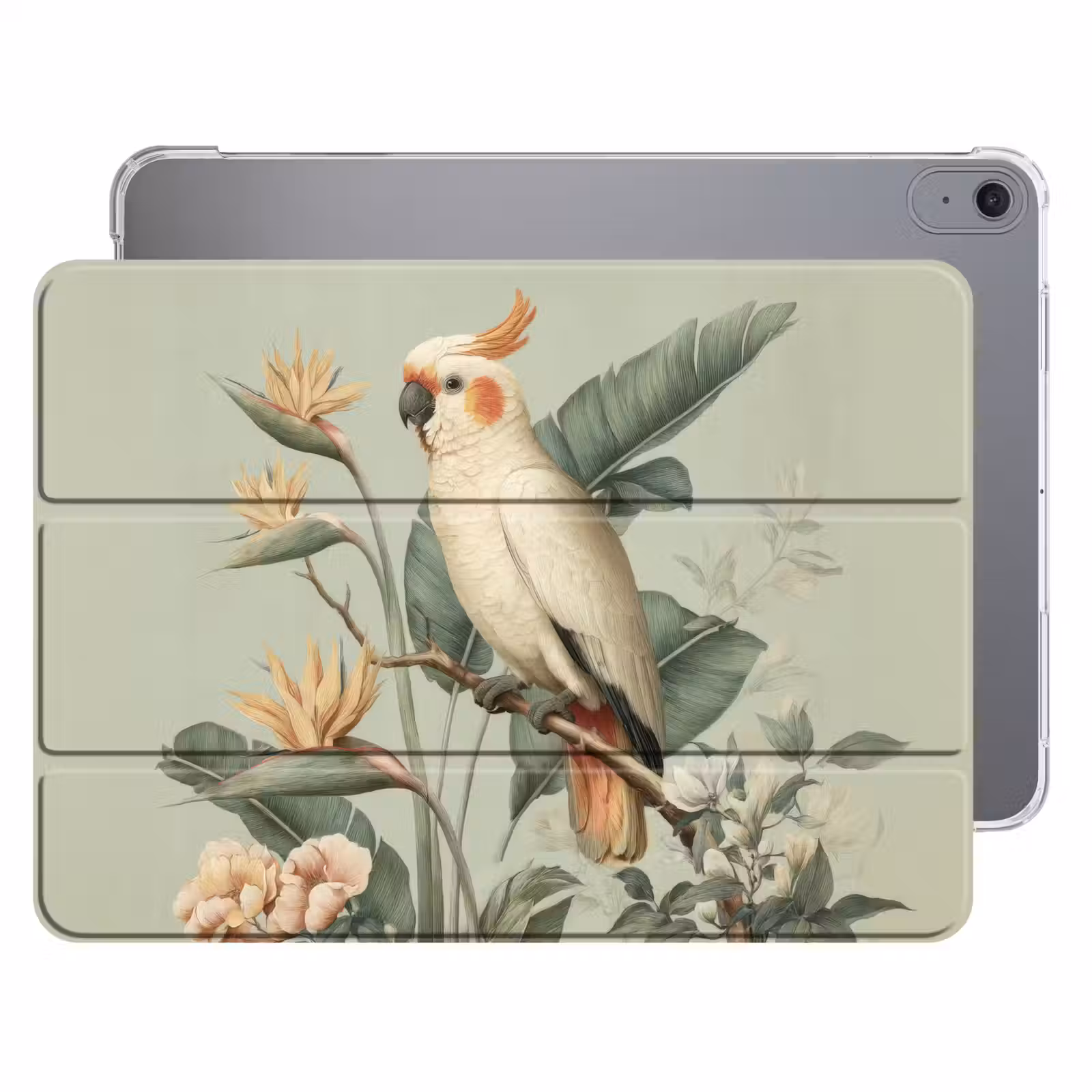 iPad hoes - Gele kuifkaketoe - paradijsvogelbloemen - Groen — 1