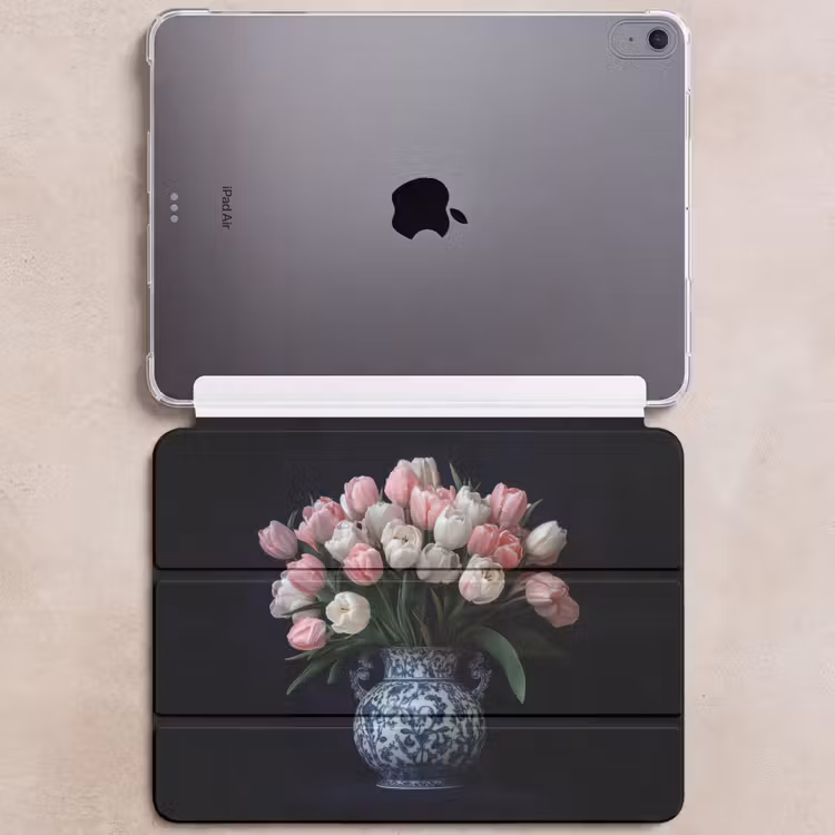 iPad hoes - Bloemen - Roze - Tulpen - Vaas — 6