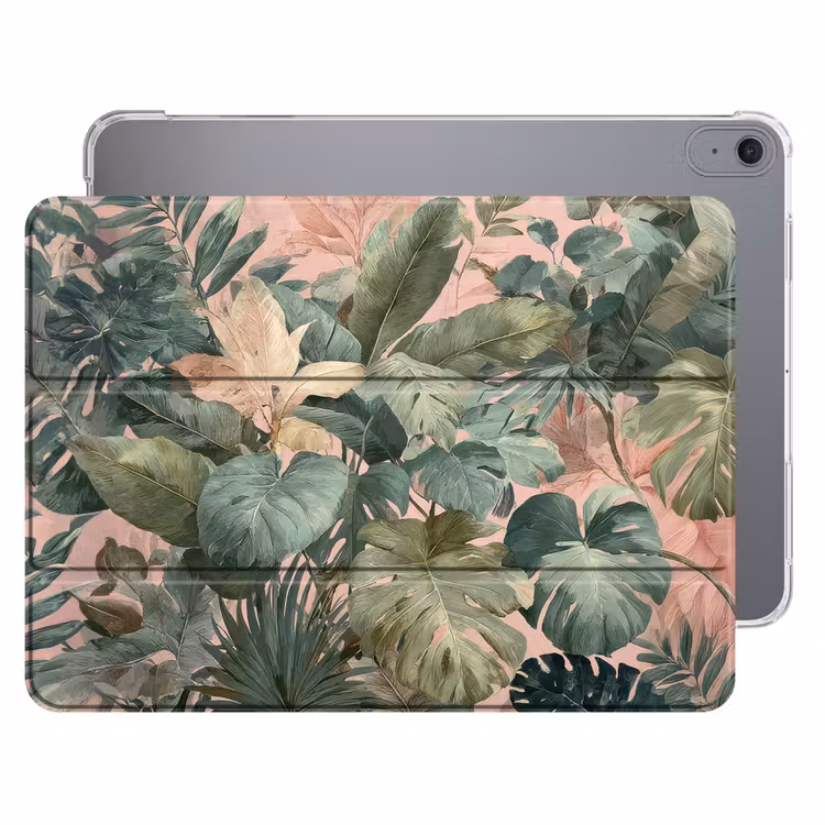 iPad hoes - Compositie van bladeren - Groen - Roze — 1