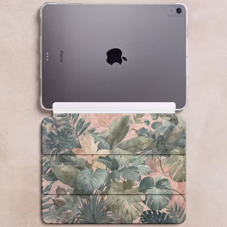 iPad hoes - Compositie van bladeren - Groen - Roze — 6