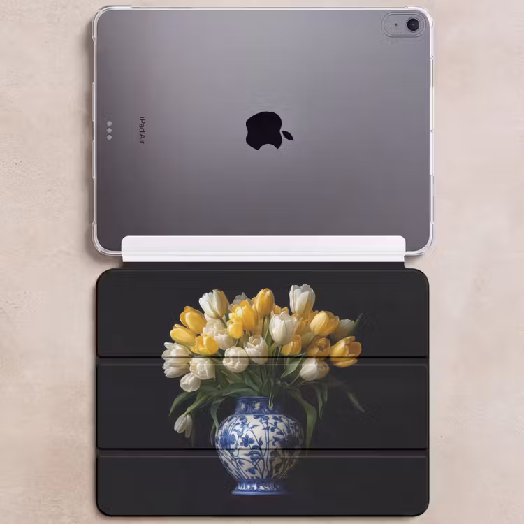 iPad hoes - Geel - Tulpen - Vaas - Bloemen — 6