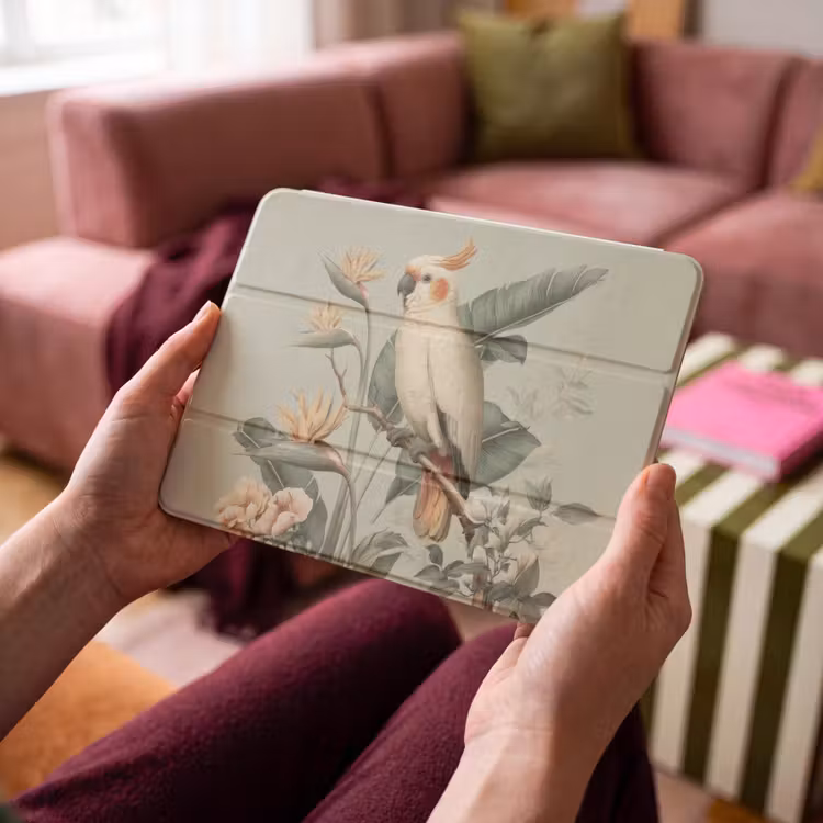 iPad hoes - Gele kuifkaketoe - paradijsvogelbloemen - Groen — 4