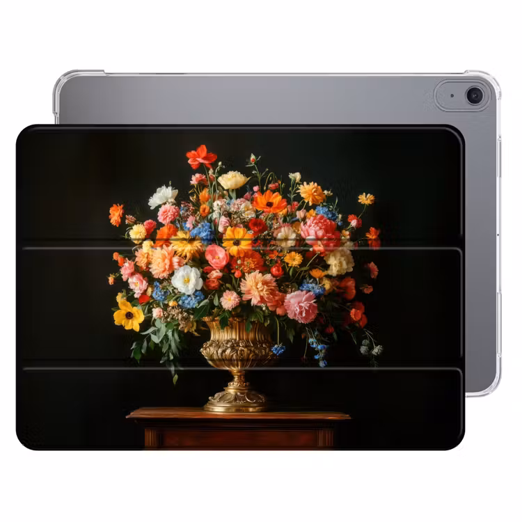 iPad hoes - Goud - Bloemen - Kleuren - Vaas — 1