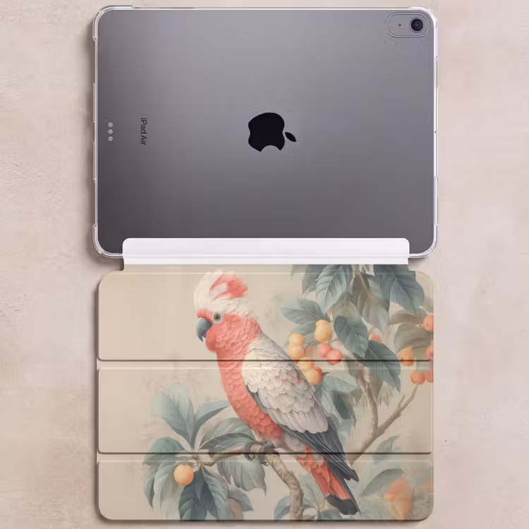 iPad hoes - Roze kuifkaketoe - Tak met vruchten - Bladeren — 6