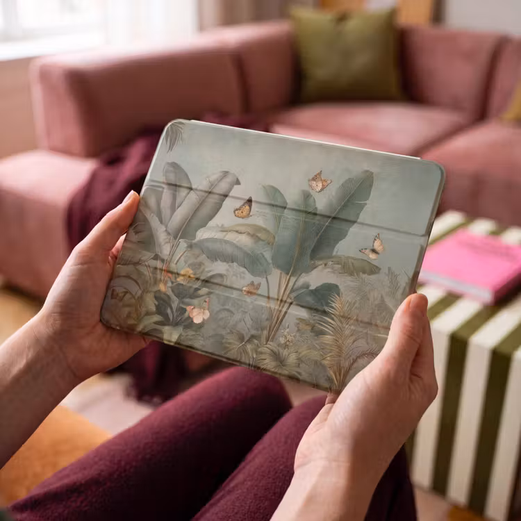 iPad hoes - Tropisch bladerdek - Vlinders - groen - Bruin — 4