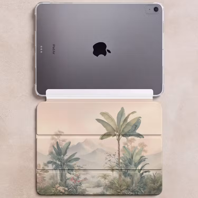 iPad hoes - Tropisch landschap - palmbomen - Bloemen - Roze lucht — 6