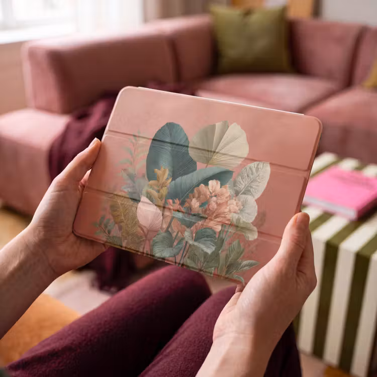 iPad hoes - Tropische bladeren - Bloemen - Roze - groen — 4