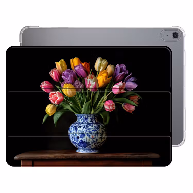 iPad hoes - Tulpen - Kleuren - Hout - Vaas — 1