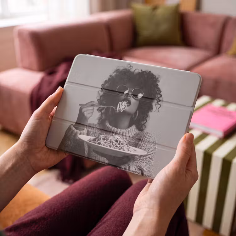 iPad hoes - Vrouw - Pasta - Zwart - Wit — 4