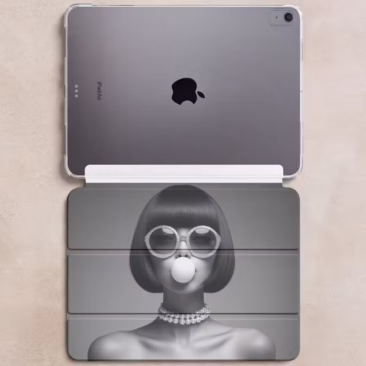 iPad hoes - Vrouw - Zwart Wit - Ketting - Zonnebril — 6