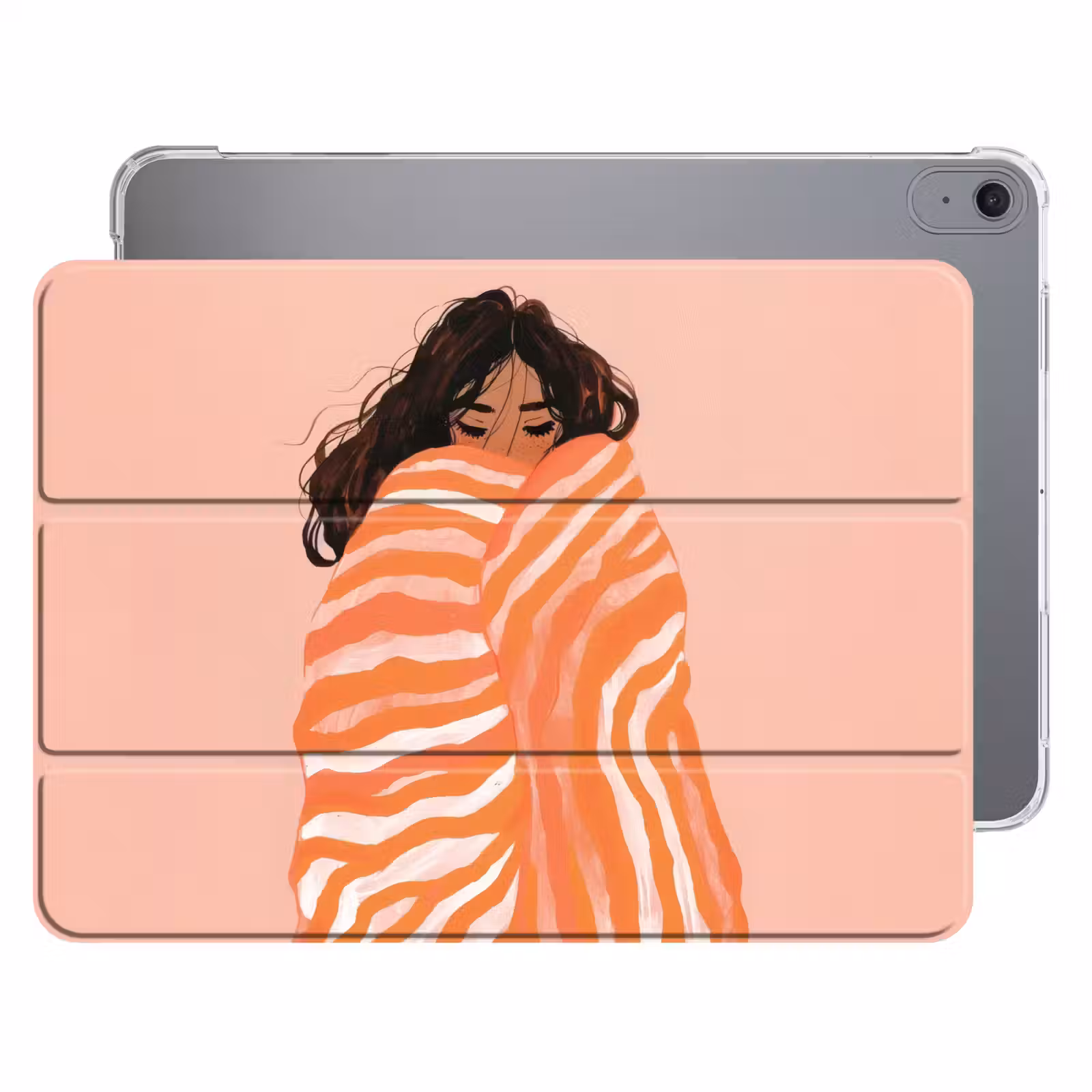 iPad hoes - Meisje - Deken - Gestreept - Oranje — 1