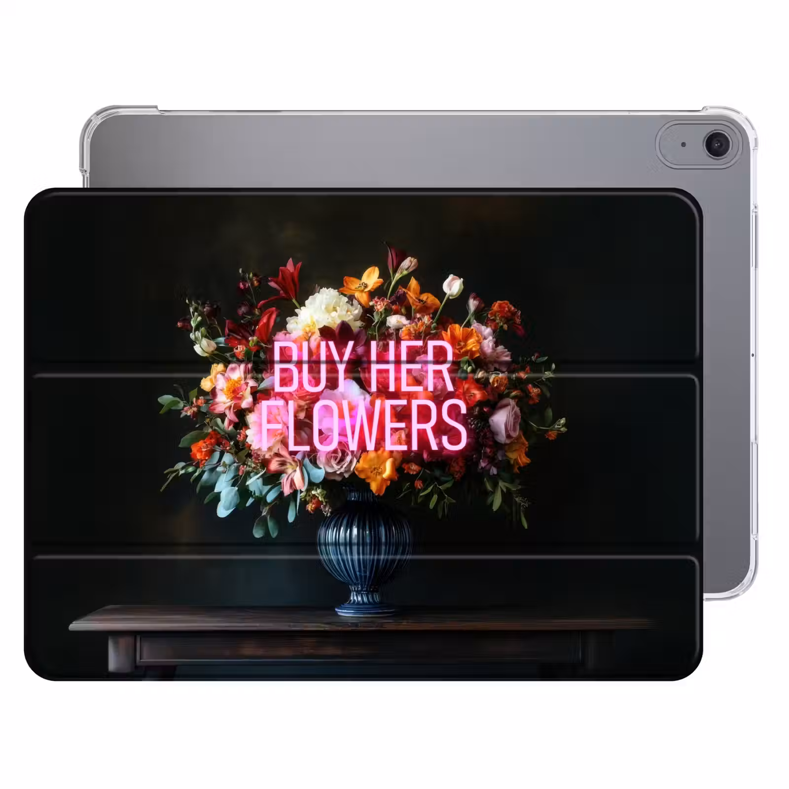 iPad hoes - Quote - Bloemen - Vaas - Neon — 1