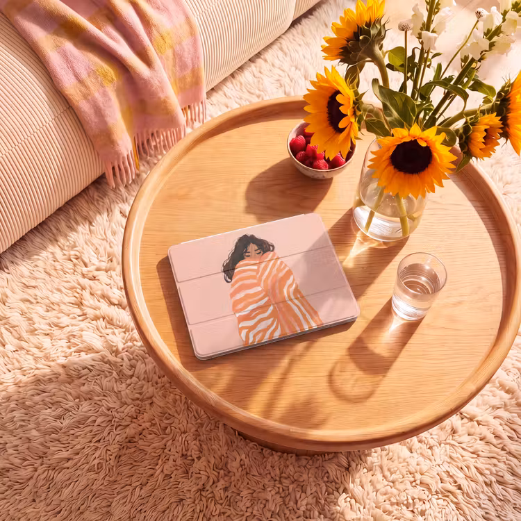 iPad hoes - Meisje - Deken - Gestreept - Oranje — 2