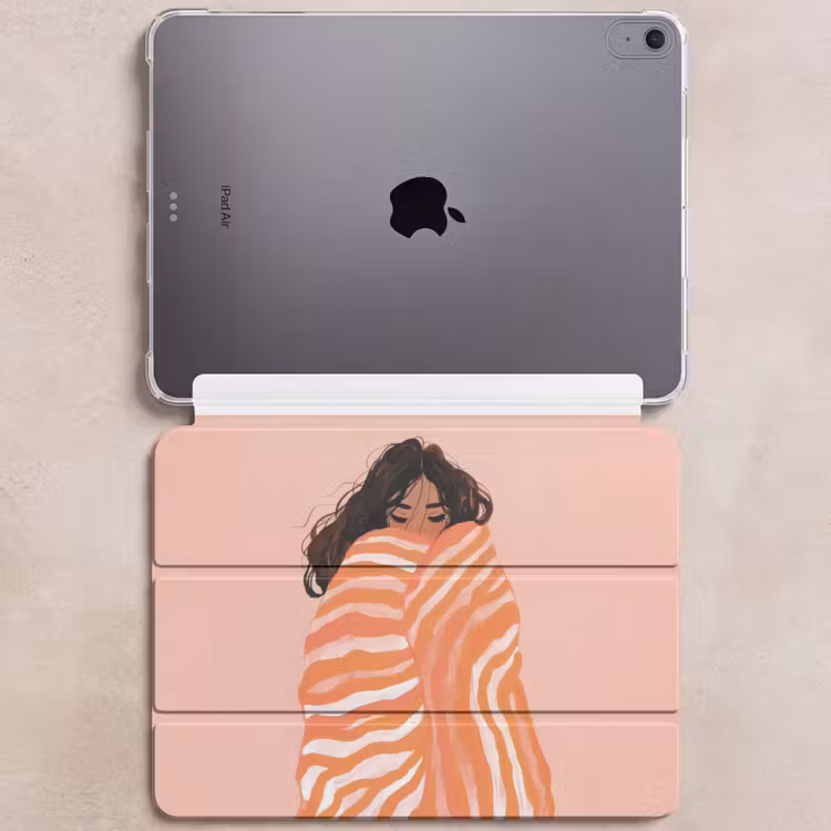 iPad hoes - Meisje - Deken - Gestreept - Oranje — 6