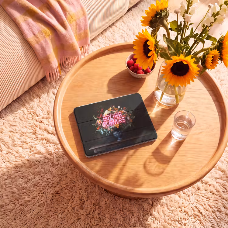 iPad hoes - Quote - Bloemen - Vaas - Neon — 2