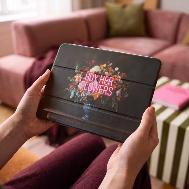 iPad hoes - Quote - Bloemen - Vaas - Neon — 4