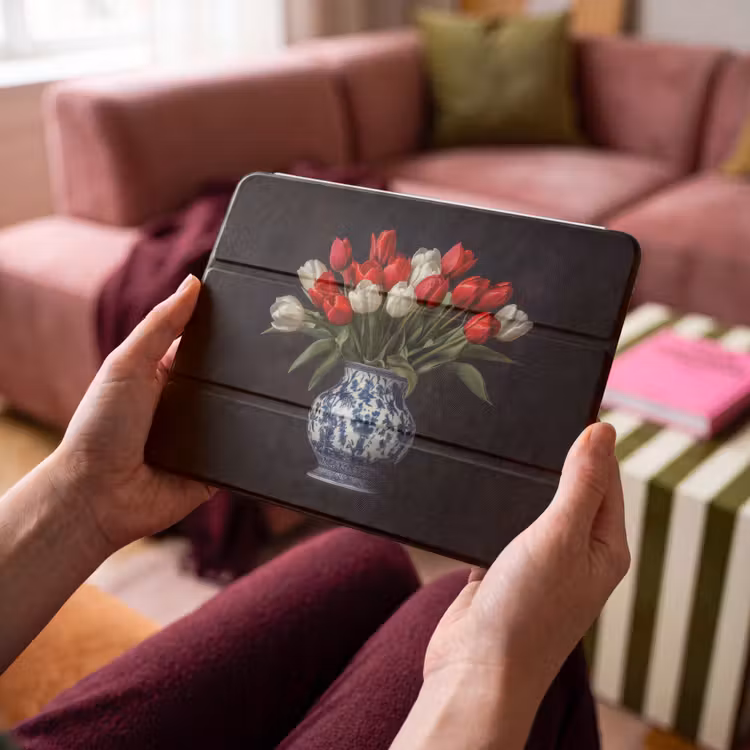 iPad hoes - Rode - Bloemen - Tulpen - Vaas — 4