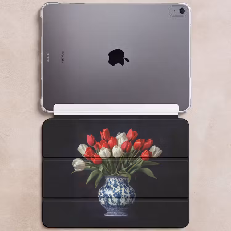 iPad hoes - Rode - Bloemen - Tulpen - Vaas — 6