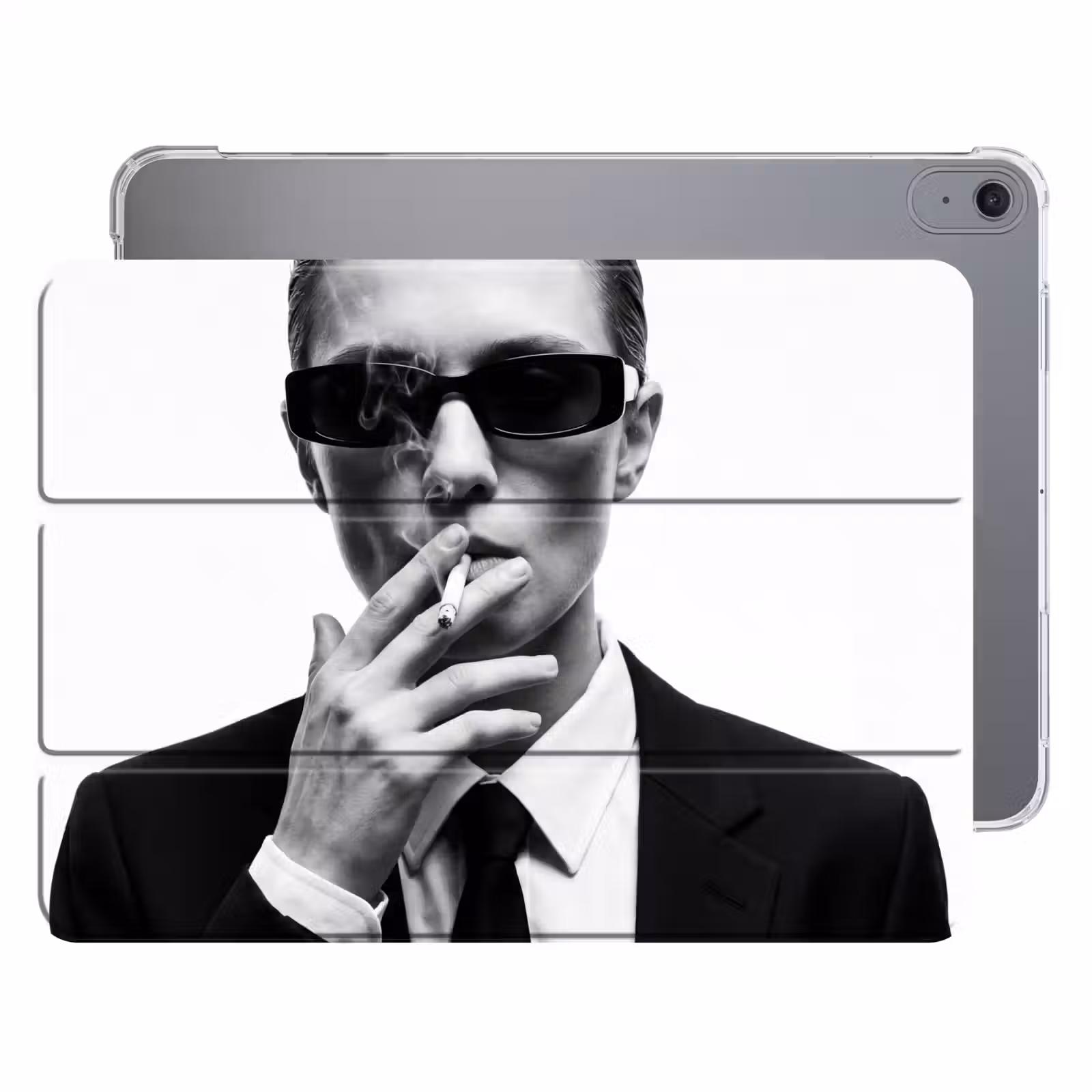 iPad hoes - Portret - Pak - Roken - Zwart - Wit - Stoer — 1